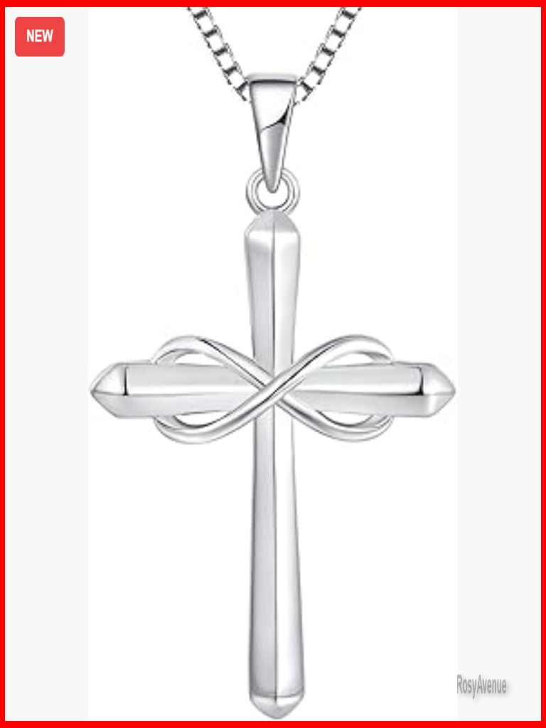 925 Sterling Silver Cross Pendant Necklace With 18 Inch Box Chain